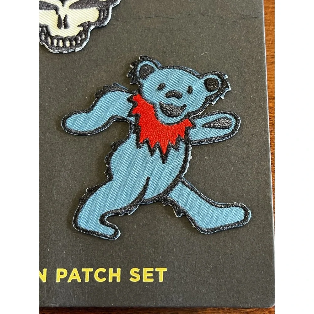 Grateful Dead Patch Blue Dancing Bear Steal‎ Your Face Rose Iron Embroider NEW